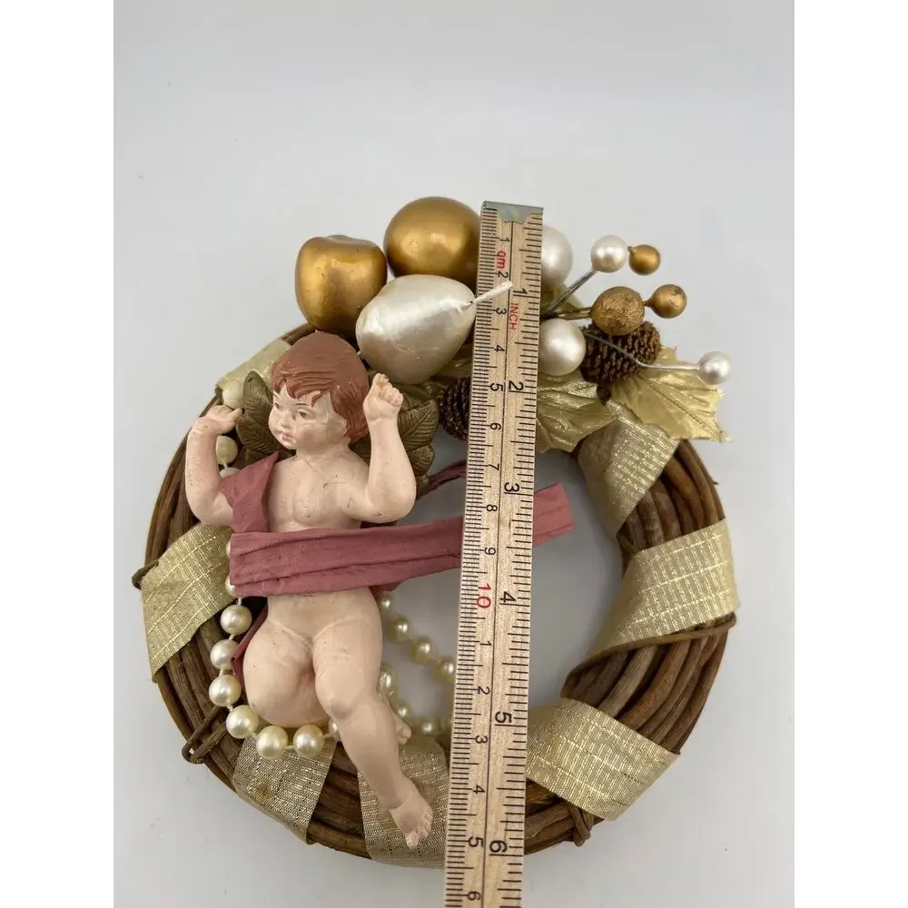 Set Of 3 Angel Wreaths 90s Vintage Pink Blue‎ Cherubs
